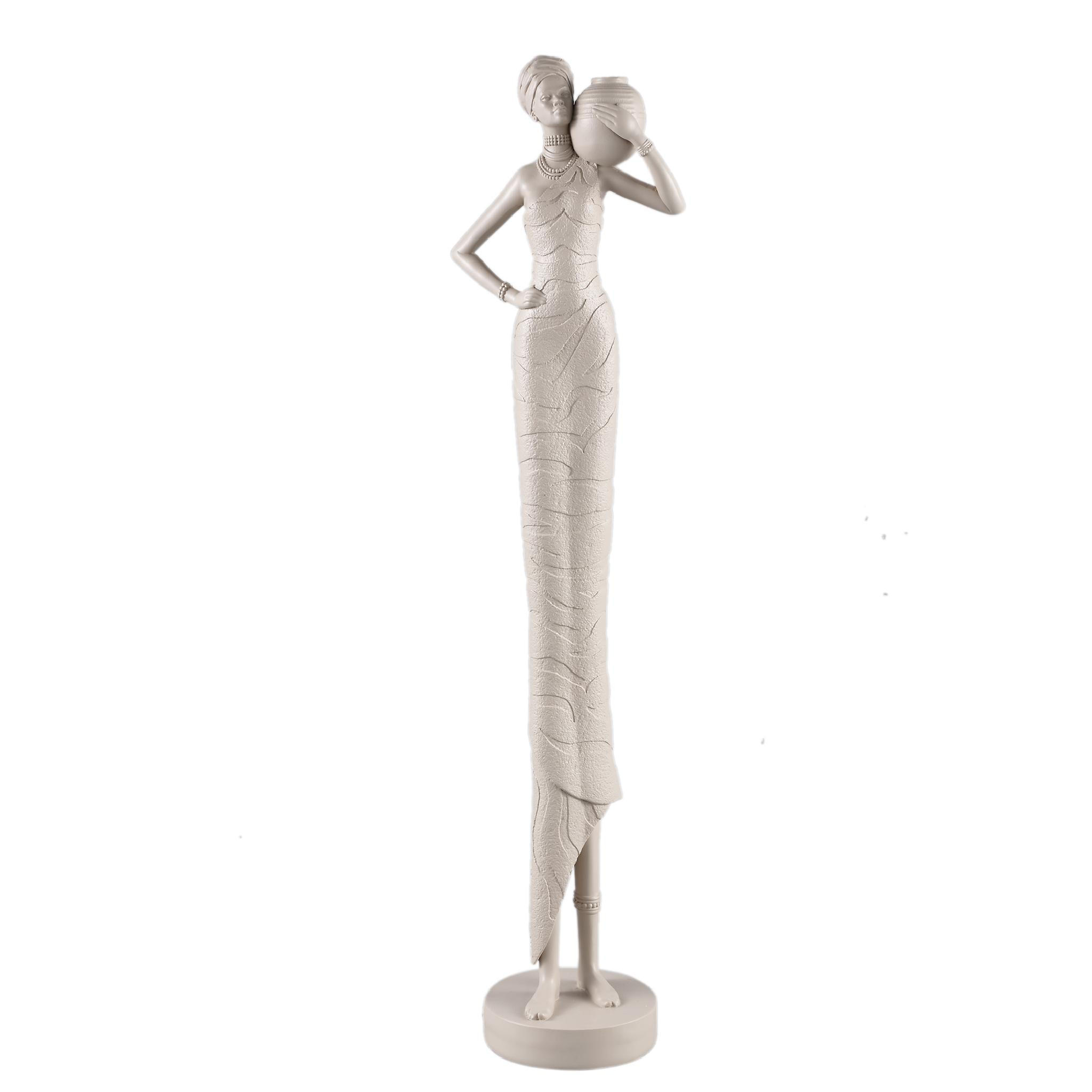 SKULPTUR Rafah Taupe 16.5/13/70cm - Taupe, Kunststoff (13/70/16.5cm) - PTMD Collection