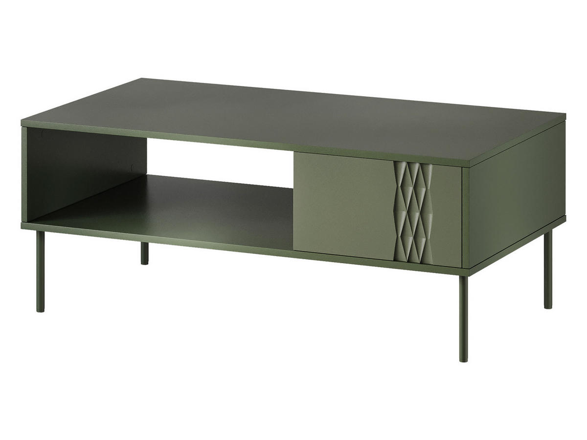 COUCHTISCH Tresse - Grün, Holzwerkstoff/Metall (60/110/40cm) - MIRJAN24