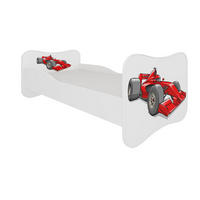 KINDERBETT Gonzalo weiß / rot / grau 88 / 164 / 63cm - Rot/Grau, Holz/Holzwerkstoff (80/160cm) - Feldmann-Wohnen