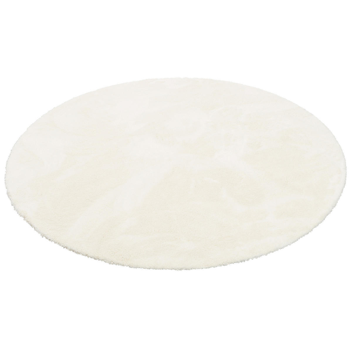 LUXUS HOCHFLOR SHAGGY TEPPICH VELVET RUND - Weiß, Textil (133/133cm) - Snapstyle