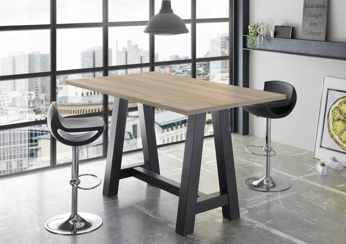STEHTISCH Essa 1 120x70x105 aus Holzwerkstoff Eiche Sägerau - Graubraun, Holz (70/105/120cm) - 58aufmkessel