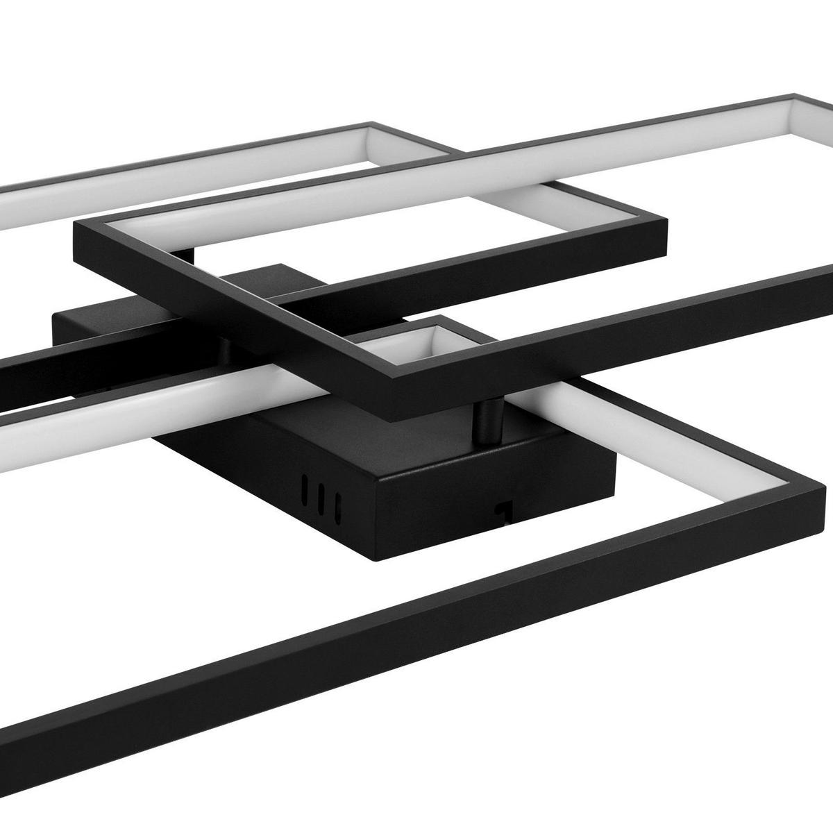 LED-DECKENLEUCHTE Lia 80/54/8 cm - Schwarz, Metall (80/54/8cm) - Nettlife