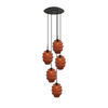 GALERIELEUCHTE Echos 5-flammig Braun Ø 25cm - Schwarz/Braun, Glas (25/25/28cm) - s.luce