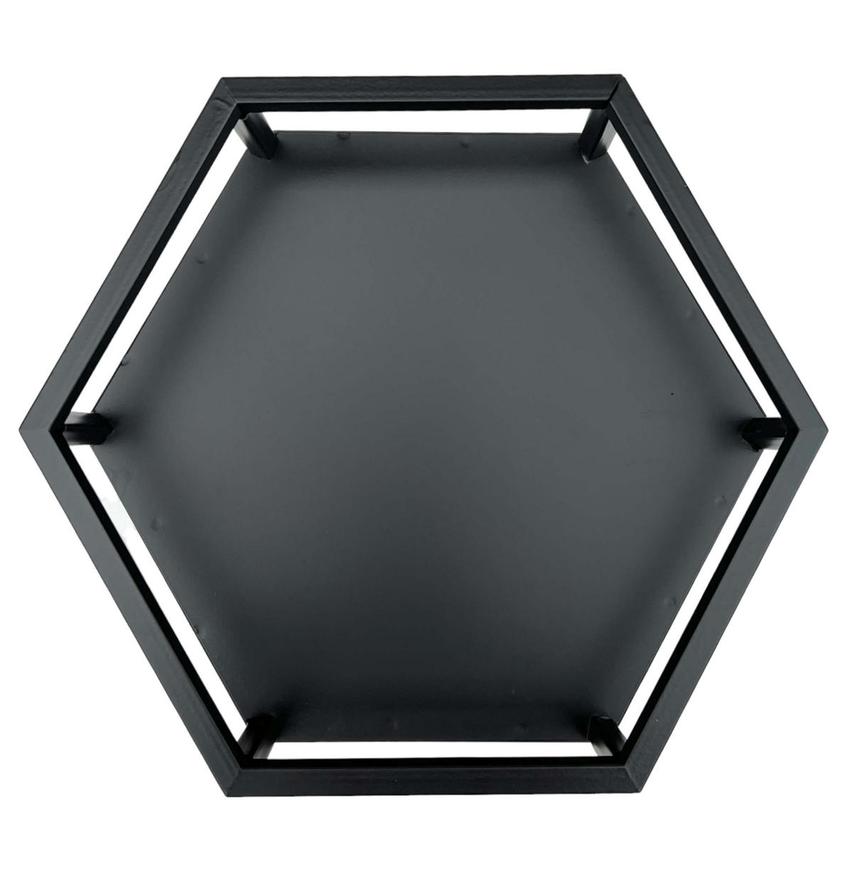 BLUMENHOCKER Metall Schwarz 6eck 70 cm - Schwarz, Metall (35/70/30cm) - DanDiBo