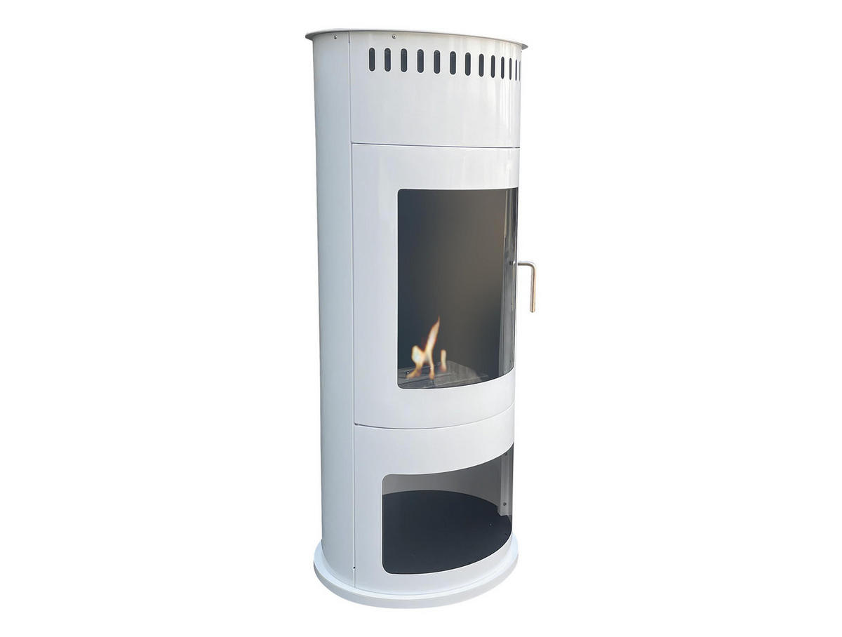 BIOETHANOL-OFEN Weiß inklusive 2 L-Tank und 3 kW Leistung - Weiß, Metall (46/112/46cm) - Purline