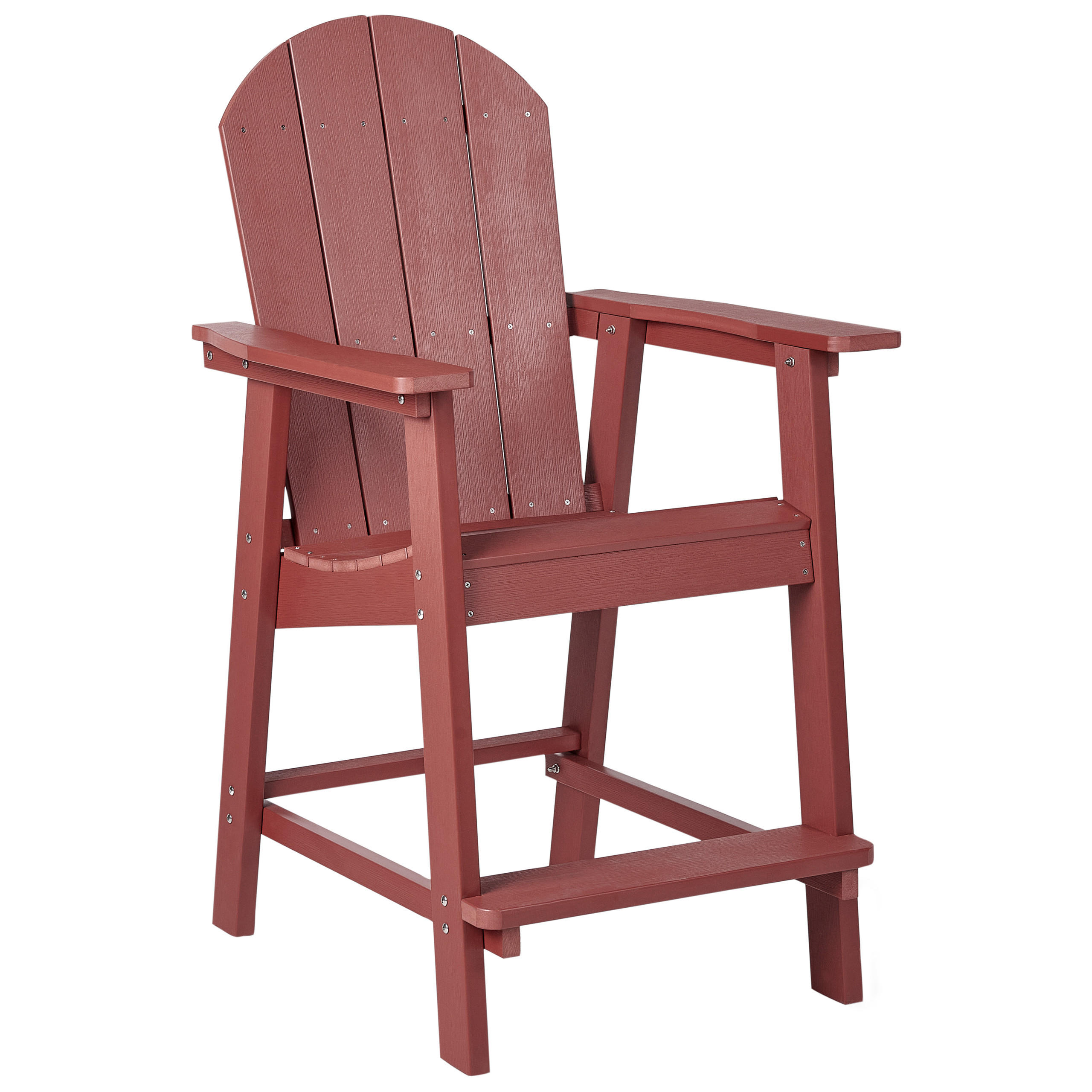 GARTEN-BARSTUHL Rot Adirondack - Rot, Kunststoff (58/124/71cm) - Beliani