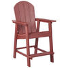 GARTEN-BARSTUHL Rot Adirondack - Rot, Kunststoff (58/124/71cm) - Beliani
