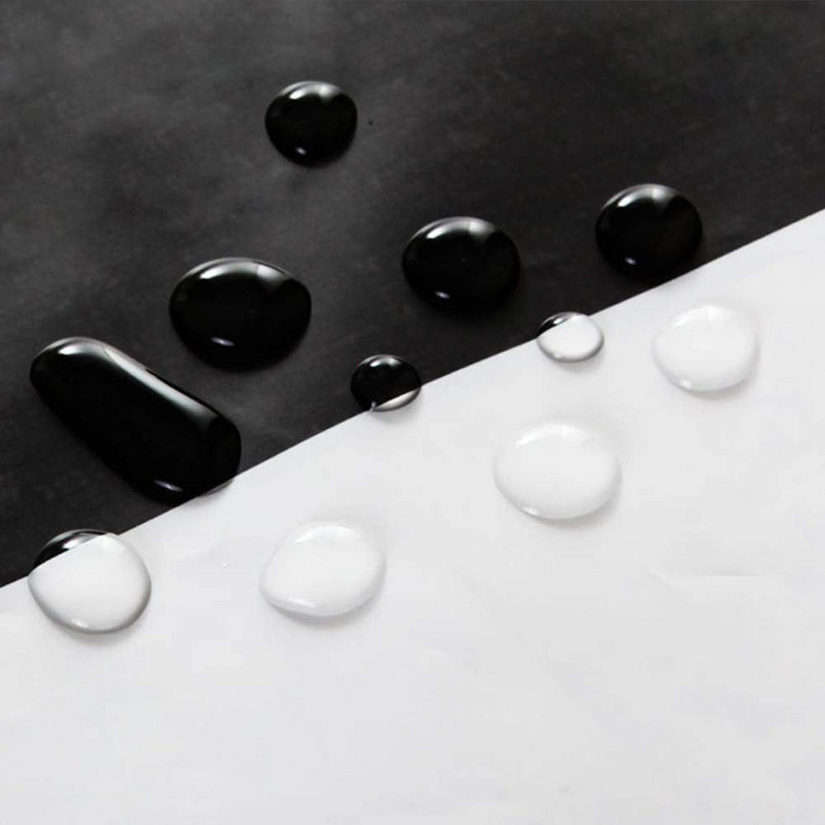 DUSCHVORHANG Weiß und Schwarz 180 x 200 cm Streifen Polyester wasserdicht schimmelresistent Badezimmer - Schwarz, Textil (180/200cm) - MCBOSON