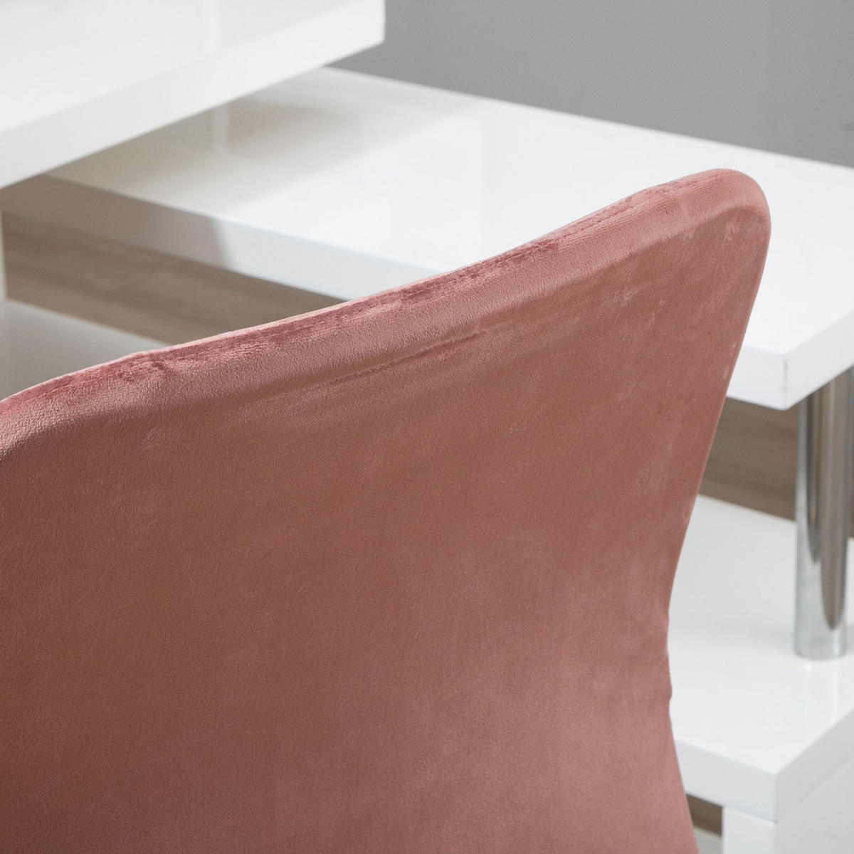 DREHSTUHL DE-11664 Samt Rosa mit Goldgestell - Roségold, Textil (60/102/56cm) - ComfortXL