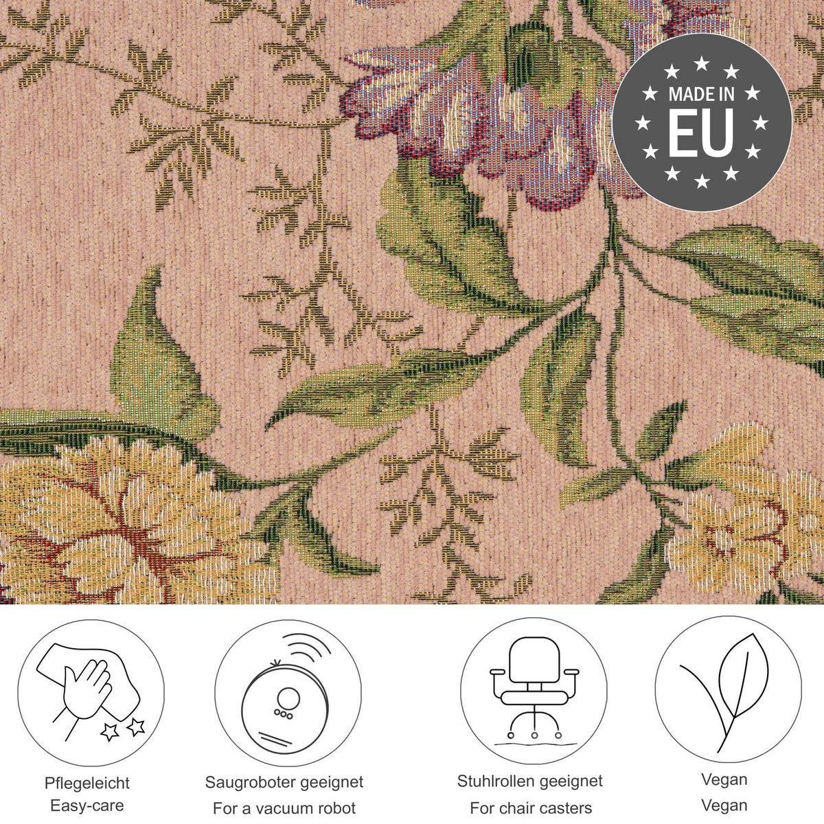 FLACHWEBTEPPICH Flomi Bettumrandung 70x400 cm - Rosa, Textil (70/400cm) - THEKO