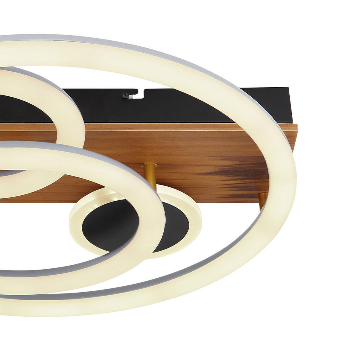 LED DECKENLEUCHTE DARRYL Braun - Braun, Holz (48/48/11cm) - Globo Lighting