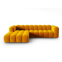 ECKSOFA modular links Lupine aus Samt gelb 4 Sitzplätze - Gelb, Textil (177/290cm) - Micadoni