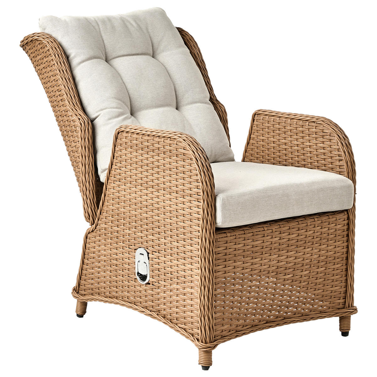 LOUNGE-SET Braun Ponza - Creme/Braun, Kunststoff (60/104/68cm) - Beliani