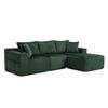 ECKSOFA Inklusive 5 Kissen,seitlicher Stauraum und Getränkehalter, smaragdgrün - Dunkelgrün, Textil (160/257cm) - KOMHTOM
