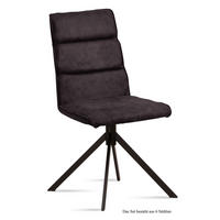 ESSZIMMERSTUHL (6er-Set) Drusy 47x92x60 Schwarz/Espresso - Dunkelbraun/Schwarz, Kunststoff (60/92/47cm) - 58aufmkessel