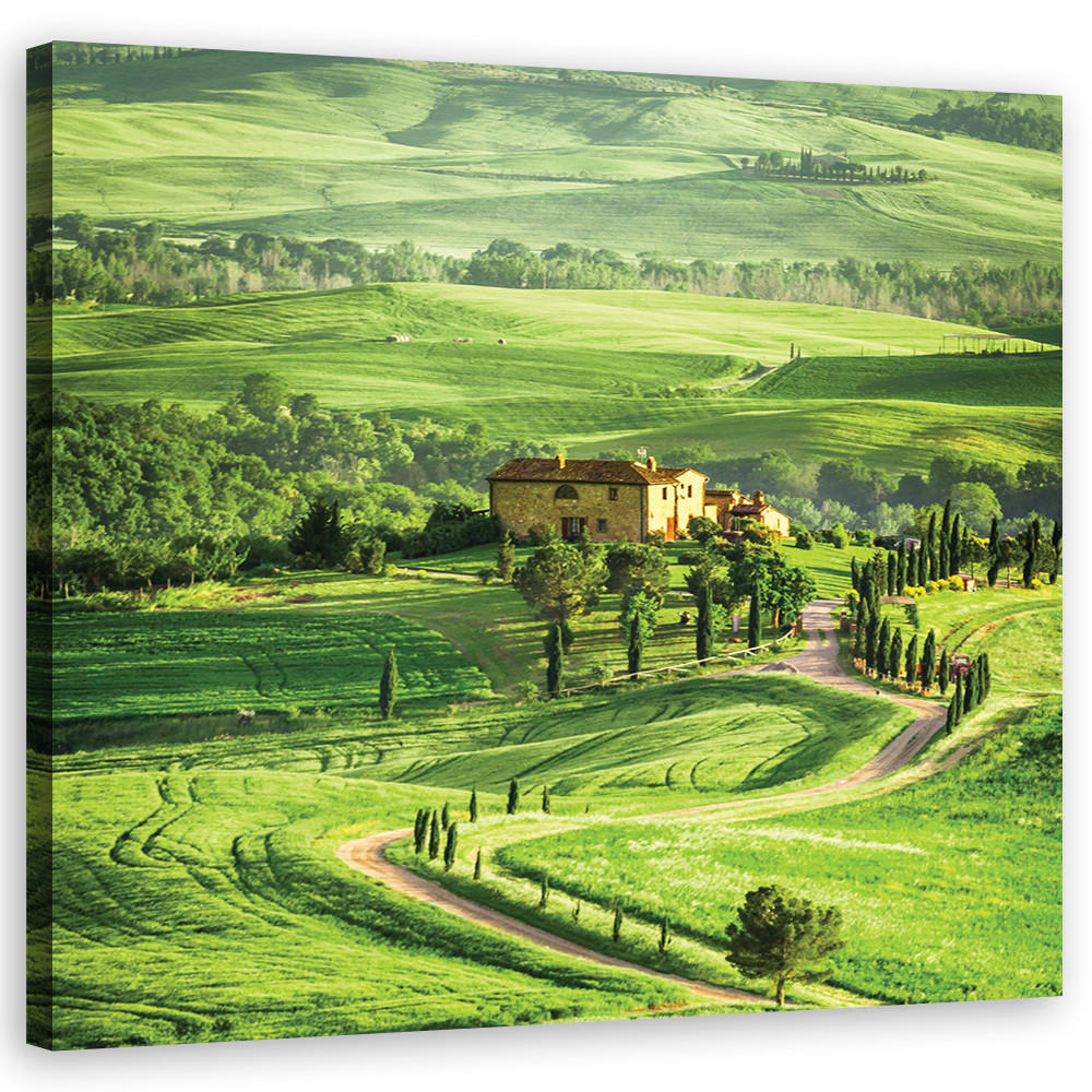 WANDBILD landschaften grün - Grün, Textil (50/50cm) - Feeby