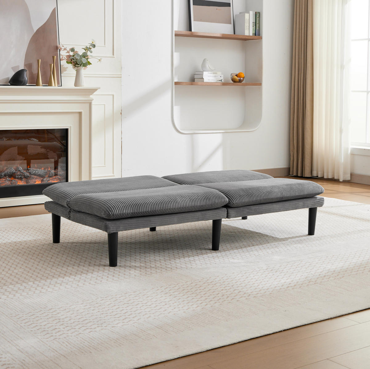 SOFA 2-Sitzer mit verstellbarer Rückenlehne Grau - Grau, Holzwerkstoff (168/67/86cm) - Meubliv