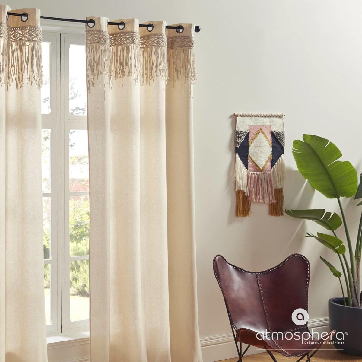 FERTIGVORHANG Ritual 140/260 cm - Beige, Naturmaterialien (140/260cm) - Atmosphera Createur d´interieur