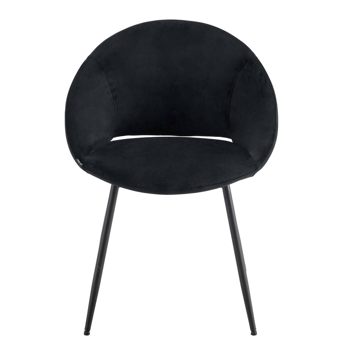 STÜHLE 2-tlg., Schwarz - Schwarz, Textil (61/81/60cm) - Oviala