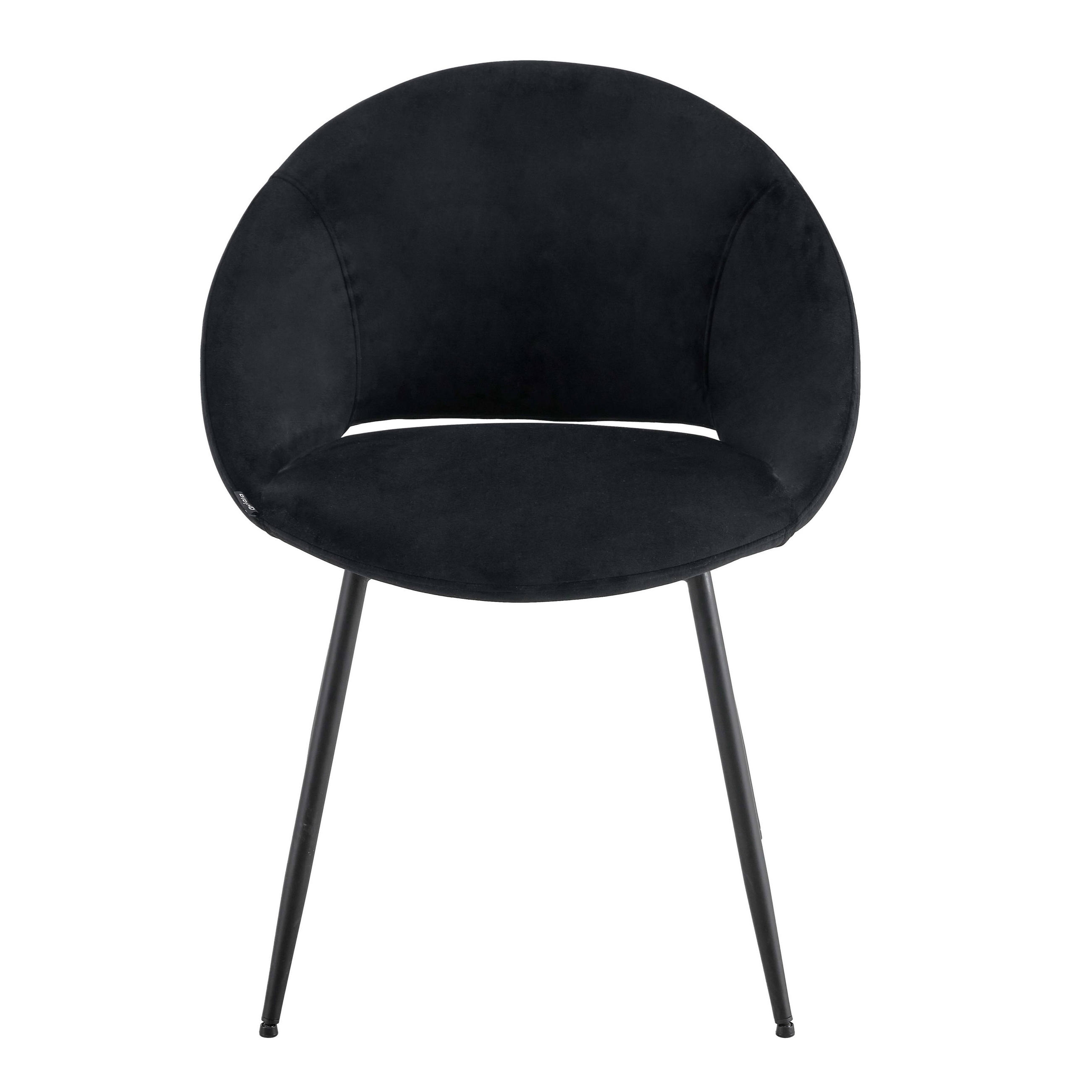 Thumbnail - Oviala Stühle, Schwarz, Textil, 61x81x60 cm, Esszimmer, Stühle, Esszimmerstühle, Vierfußstühle
