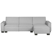 ECKSOFA Polsterbezug Hellgrau rechtsseitig Romedal - Hellgrau, Textil (290/173cm) - Beliani