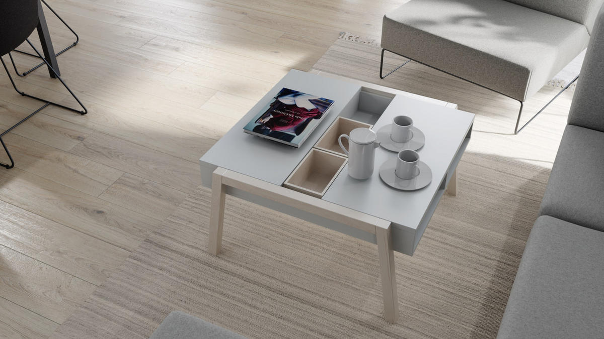 COUCHTISCH SPOT - Weiß, Holzwerkstoff (80/87/43cm) - Vox Möbel