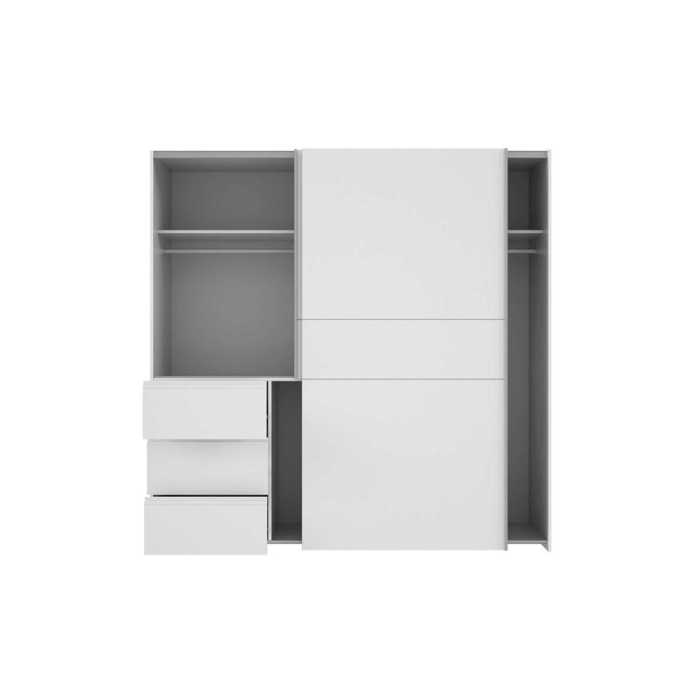 SCHWEBETÜRENKLEIDERSCHRANK Winn 2 Snow in Weiß Maße ca. 170 x 200 x 61 cm (BxHxT) - Weiß, Holzwerkstoff (170/200/61cm)