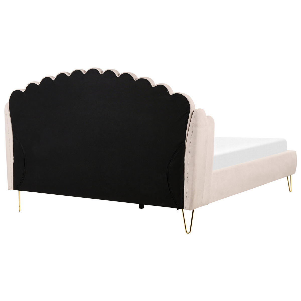 KLÄDD SÄNG 180/200cm ljusbeige Ambillou - Beige, Textil (180/200cm) - Beliani