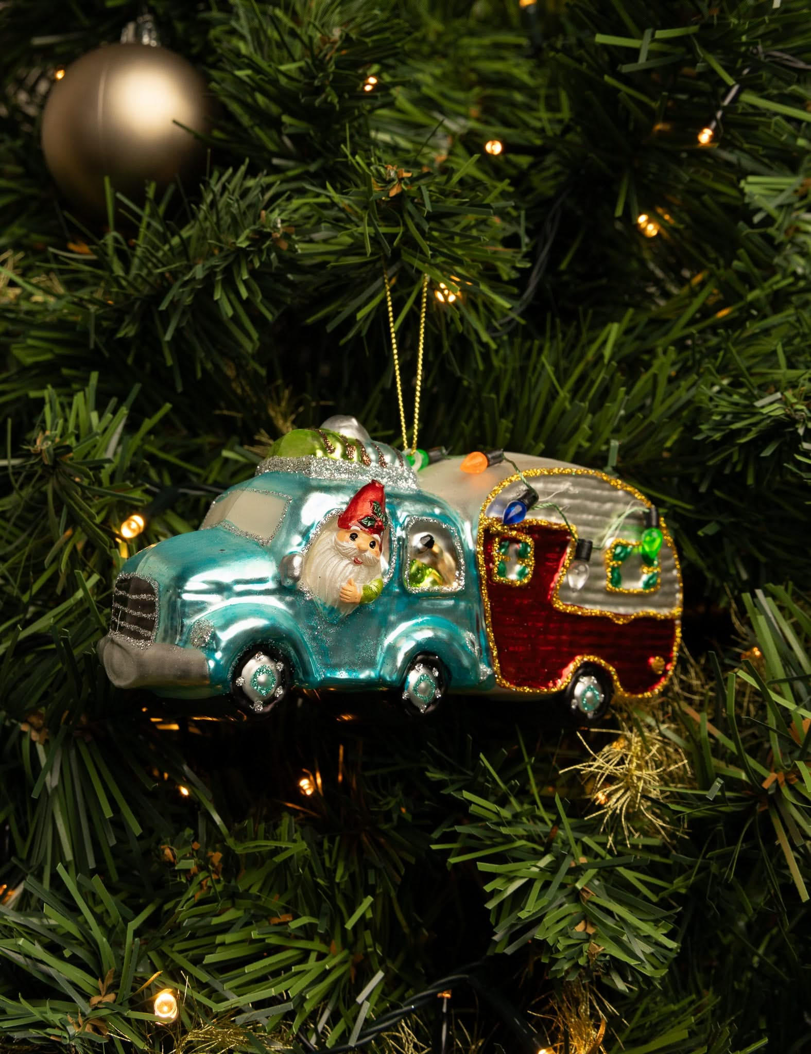 WEIHNACHTSKUGEL Im Urlaub 15 cm - Multicolor, Glas (6/8/1cm)