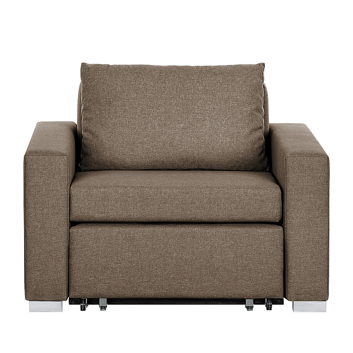 SCHLAFSESSEL - Silberfarben/Braun, Textil (110/90/90cm) - home24