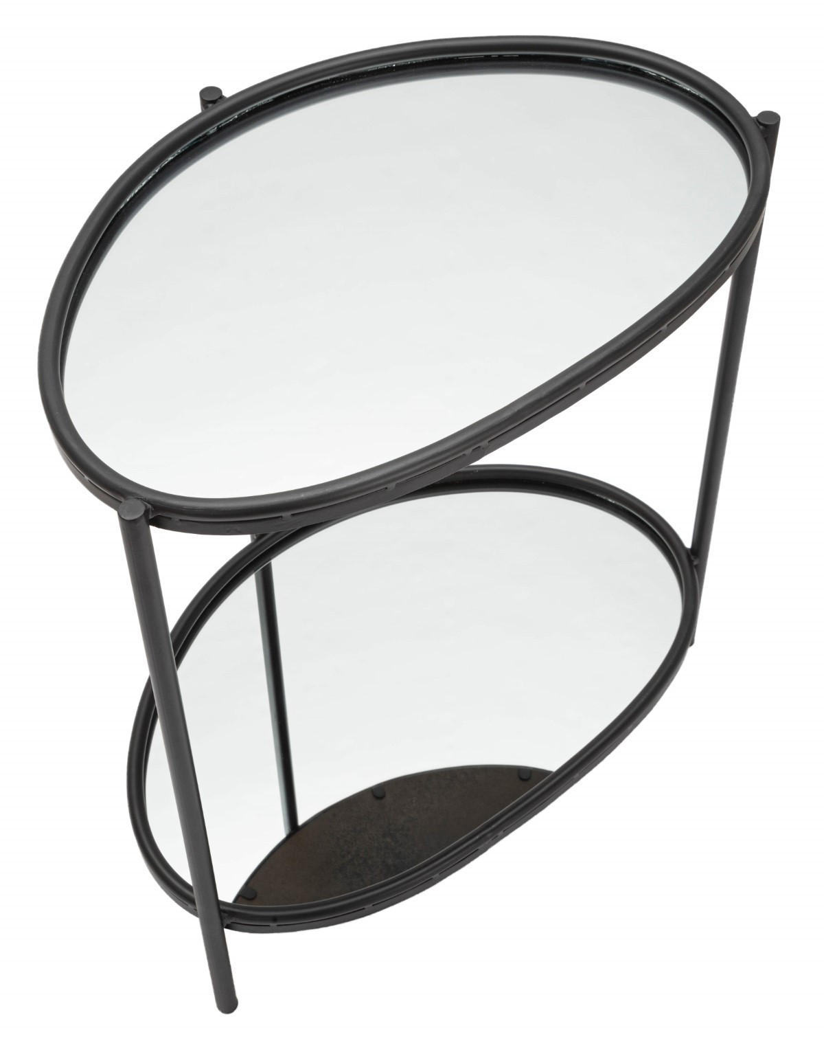 TISCH mit Spiegelplatten Schwarz 36,8/53,3/58,4 cm - Schwarz, Glas (36.8/53.3/58.4cm) - Mauro Ferretti