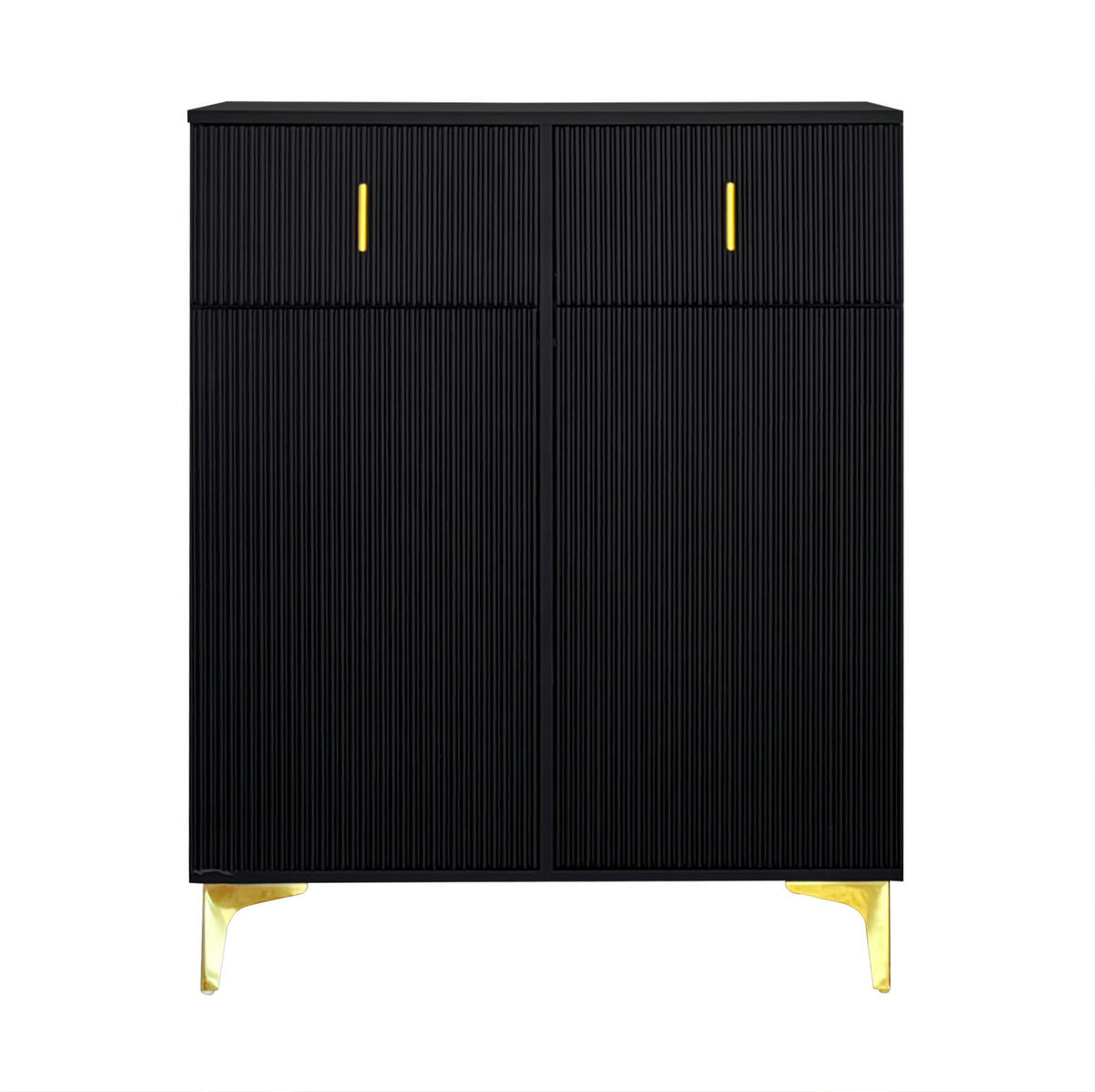 SIDEBOARD z dřevotřísky, 83/35/101 cm černá se 2 dvířky a 2 zásuvkami - černá, kompozitní dřevo (83/101/35cm) - Modenvie
