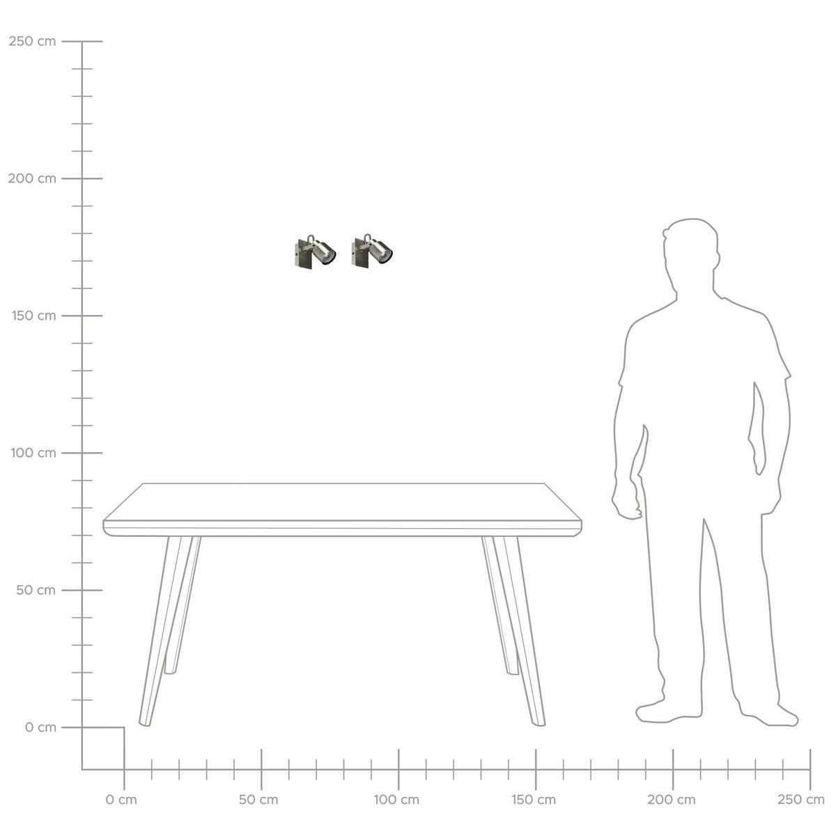 WANDLEUCHTE 2er-Set Bonte 5/10/10 cm - Silberfarben, Metall (10/10/5cm) - Beliani