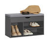 SCHUHBANK Dunkelgrau - Grau, Holzwerkstoff (80/46/30cm) - SoBuy