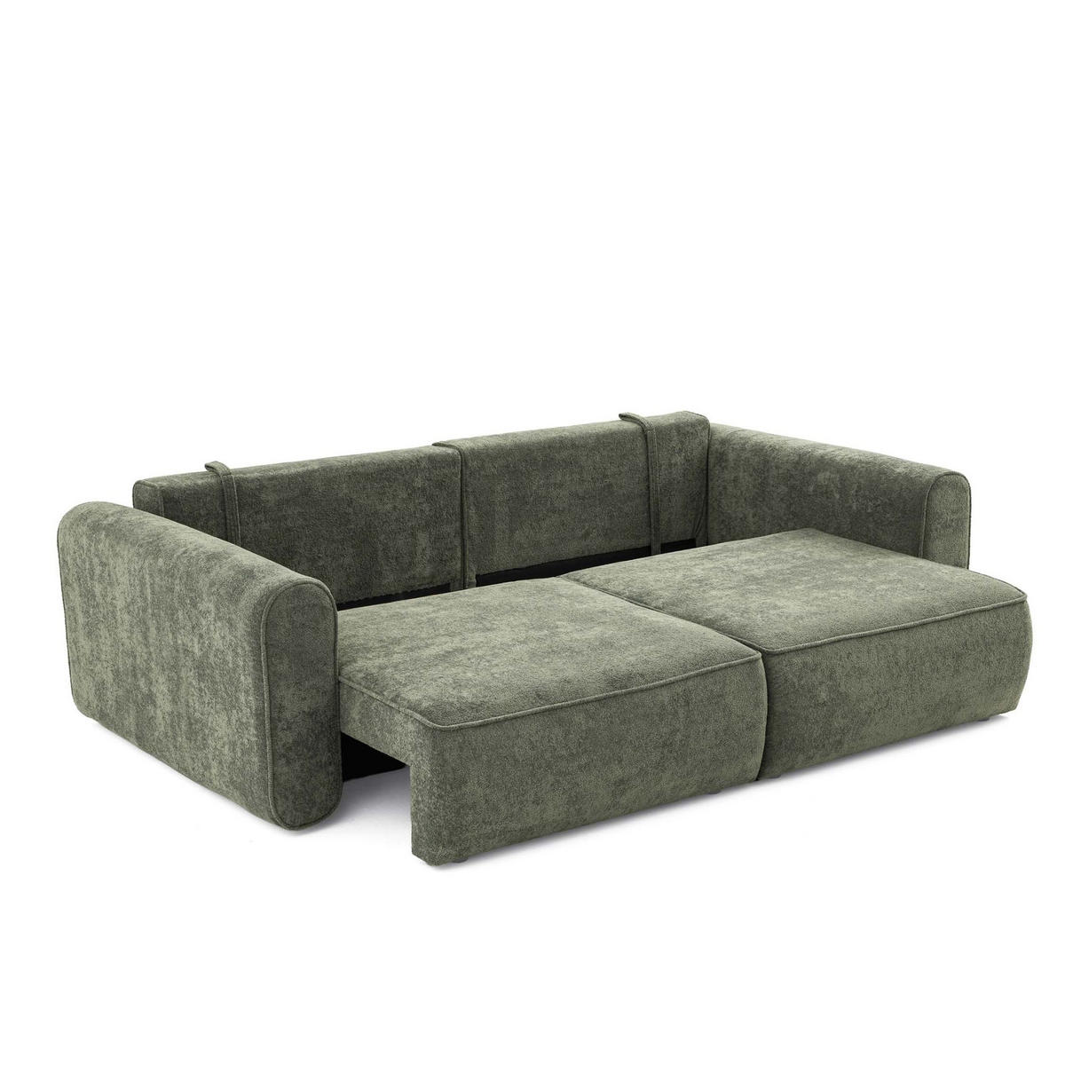 ECKSOFA MOTION mit Schlaffunktion 130x200 Webstoff Grün - Schwarz/Grün, Holz/Textil (250/166cm) - Muffo