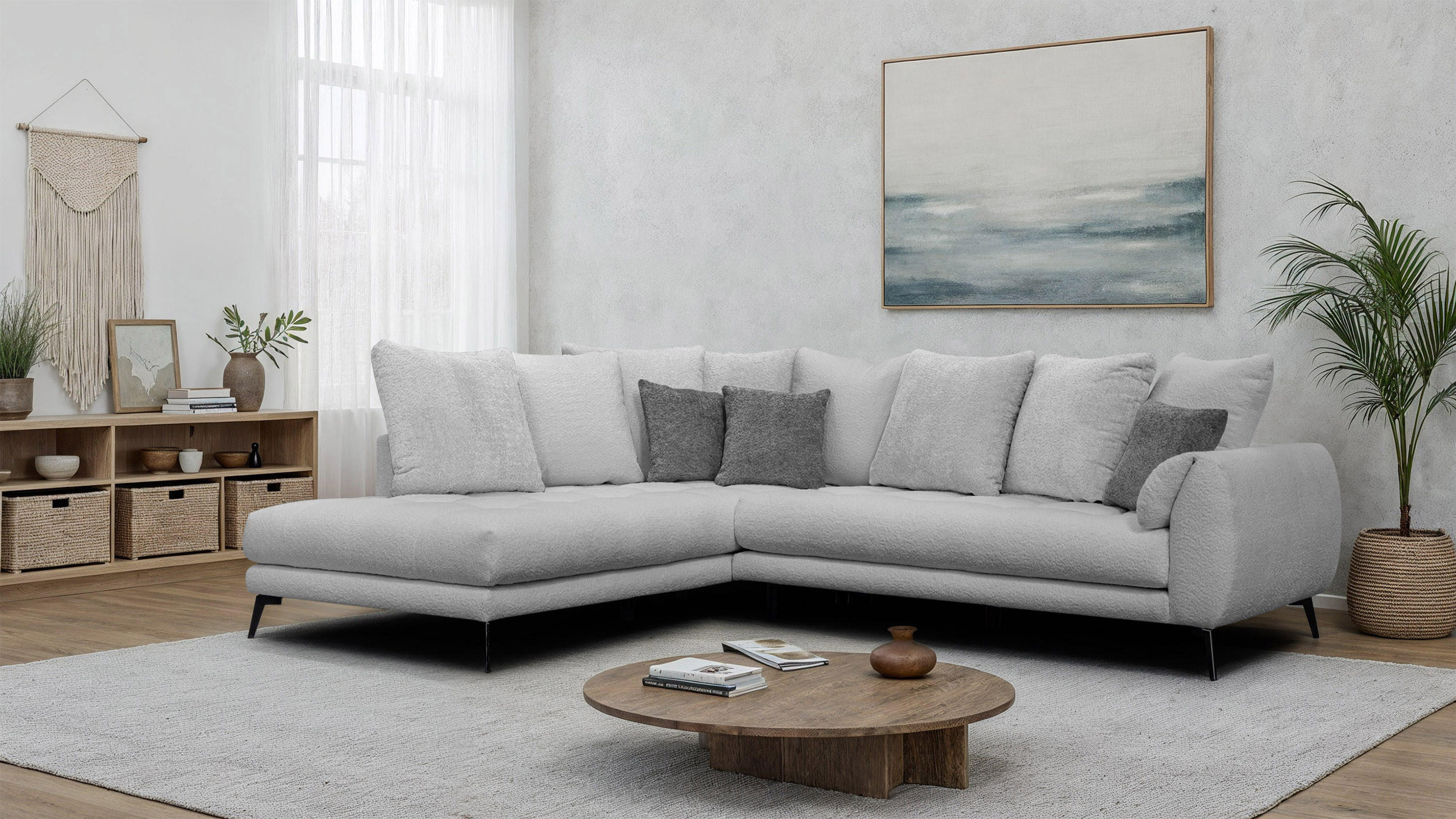 Thumbnail - Courtois Laville Ecksofa, Hellgrau, Textil, 294x229 cm, Wohnzimmer, Sofas & Couches, Wohnlandschaften, Ecksofas
