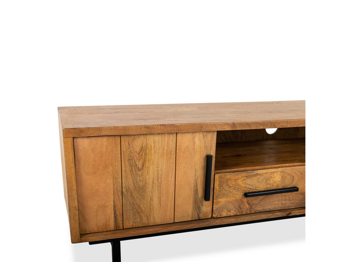 TV Board Jayden Mangoholz 180 cm / 40 cm Natur - Naturfarben, Holz (180/50/40cm) - Villa Möbel