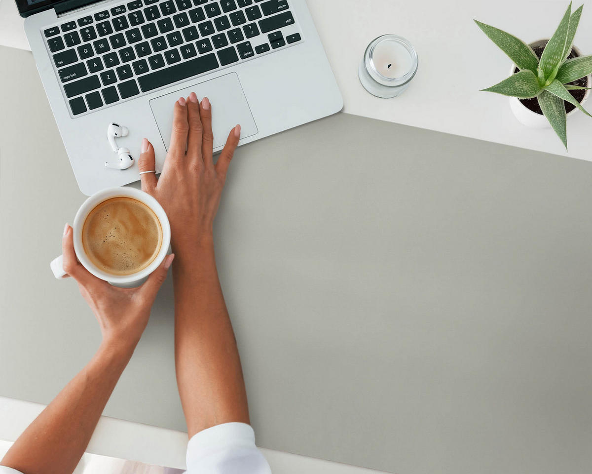 SCHREIBTISCHUNTERLAGE 120x60 cm Zinc-coloured - Zinkfarben, Kunststoff (1.6/120/60cm) - Wallfluent