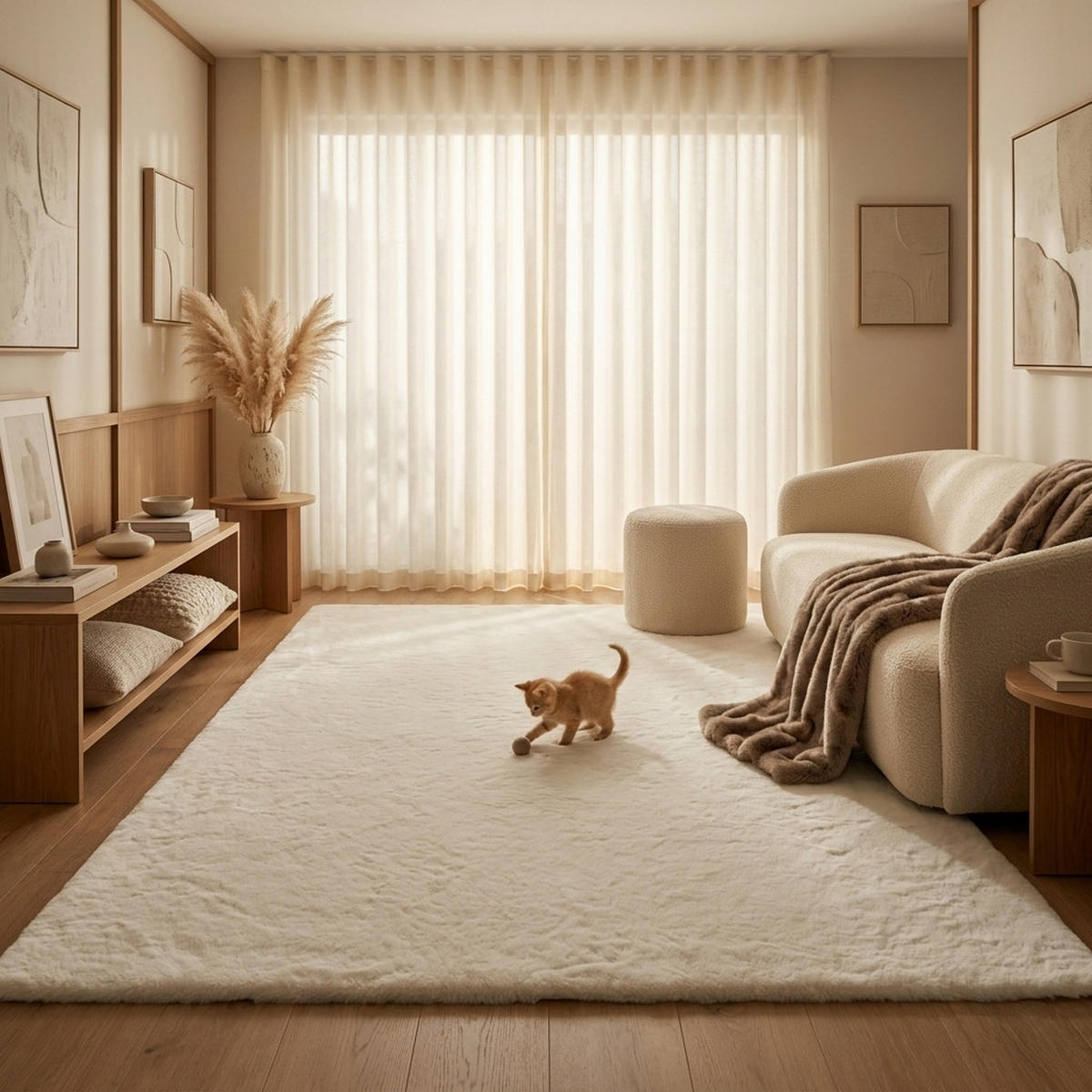 FELLTEPPICH COZY SUPER SOFT 200/290 cm Ivory Elfenbein - Creme, Textil (200/290cm) - Consilio Concept