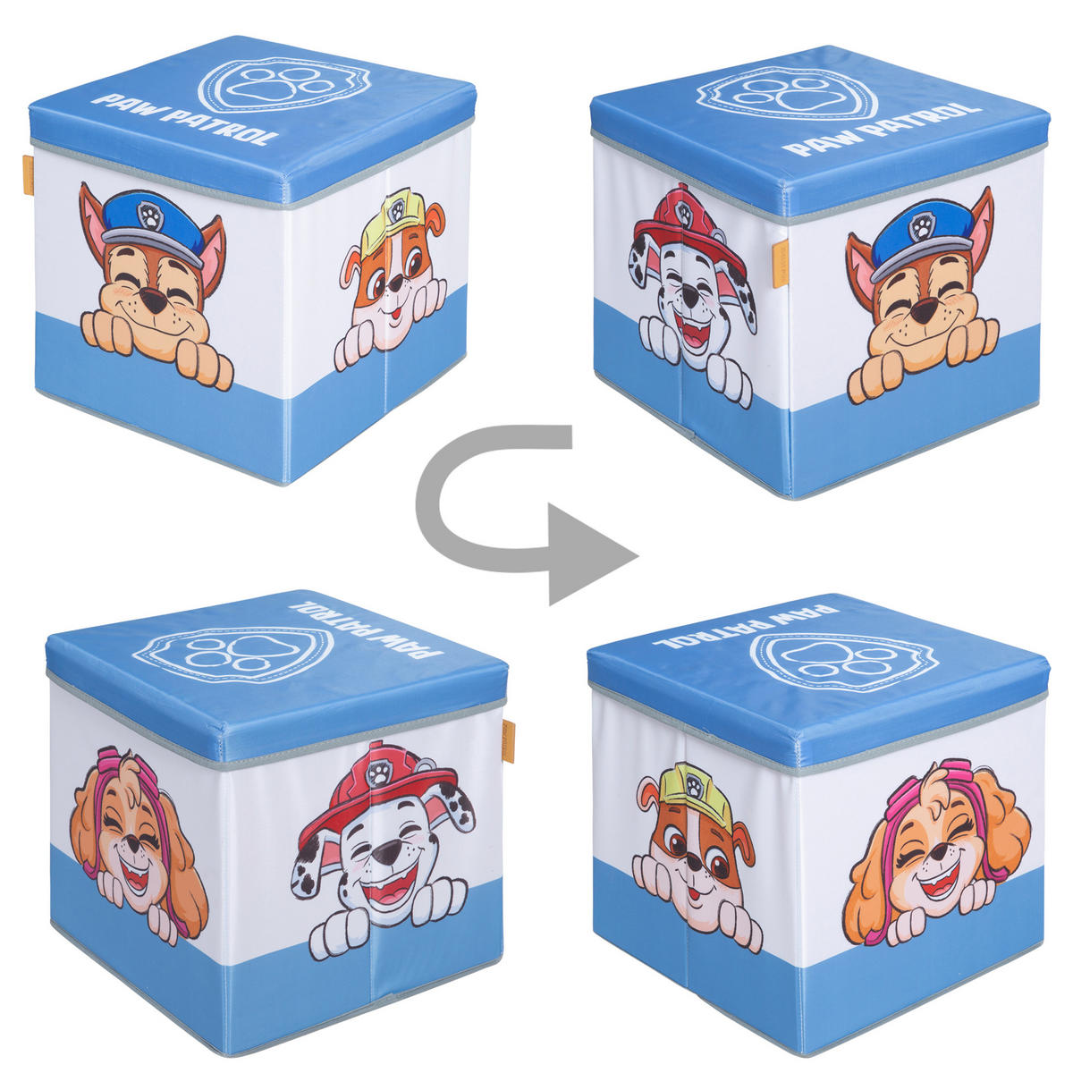 SITZ-& AUFBEWAHRUNGSBOX Paw Patrol - Weiß, Kunststoff (30/30cm) - Roba