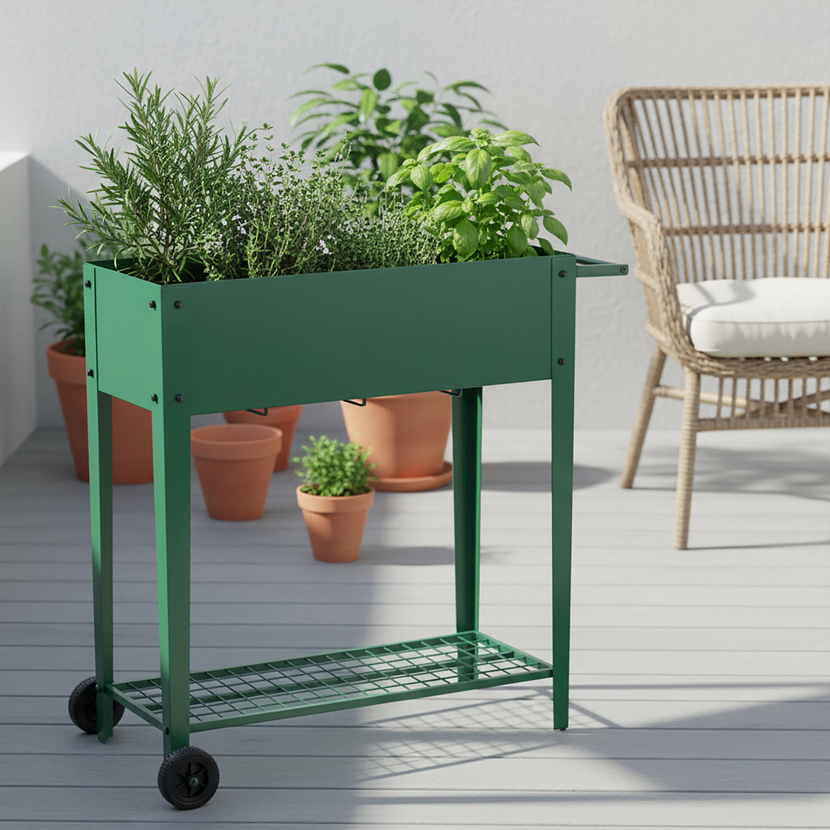 HOCHBEET - Grün, Kunststoff/Metall (85/80/50cm) - Relaxdays