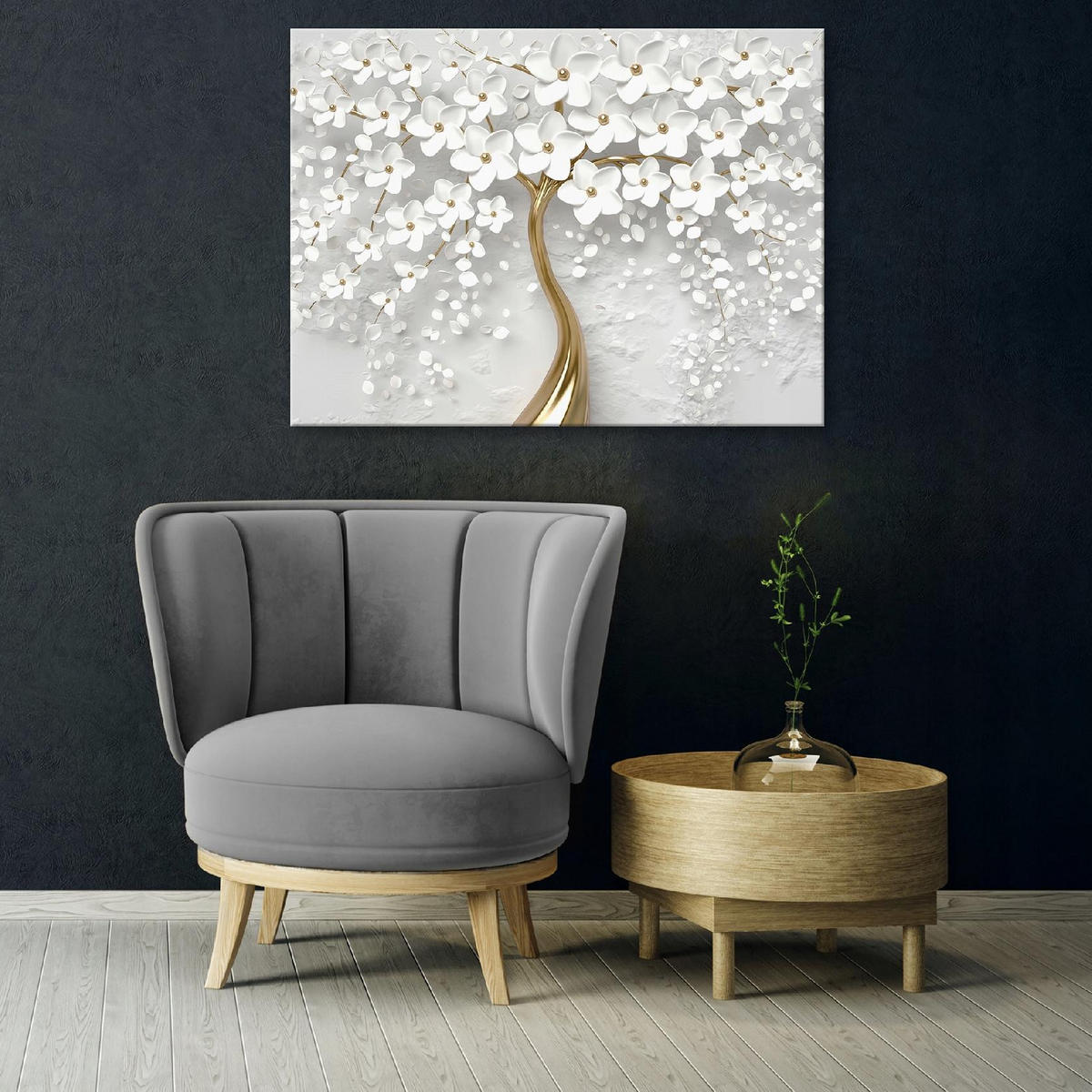 LEINWANDBILD Abstrakt Blumen Bilder 100x70 - Multicolor, Holzwerkstoff (100/70cm) - Wallarena