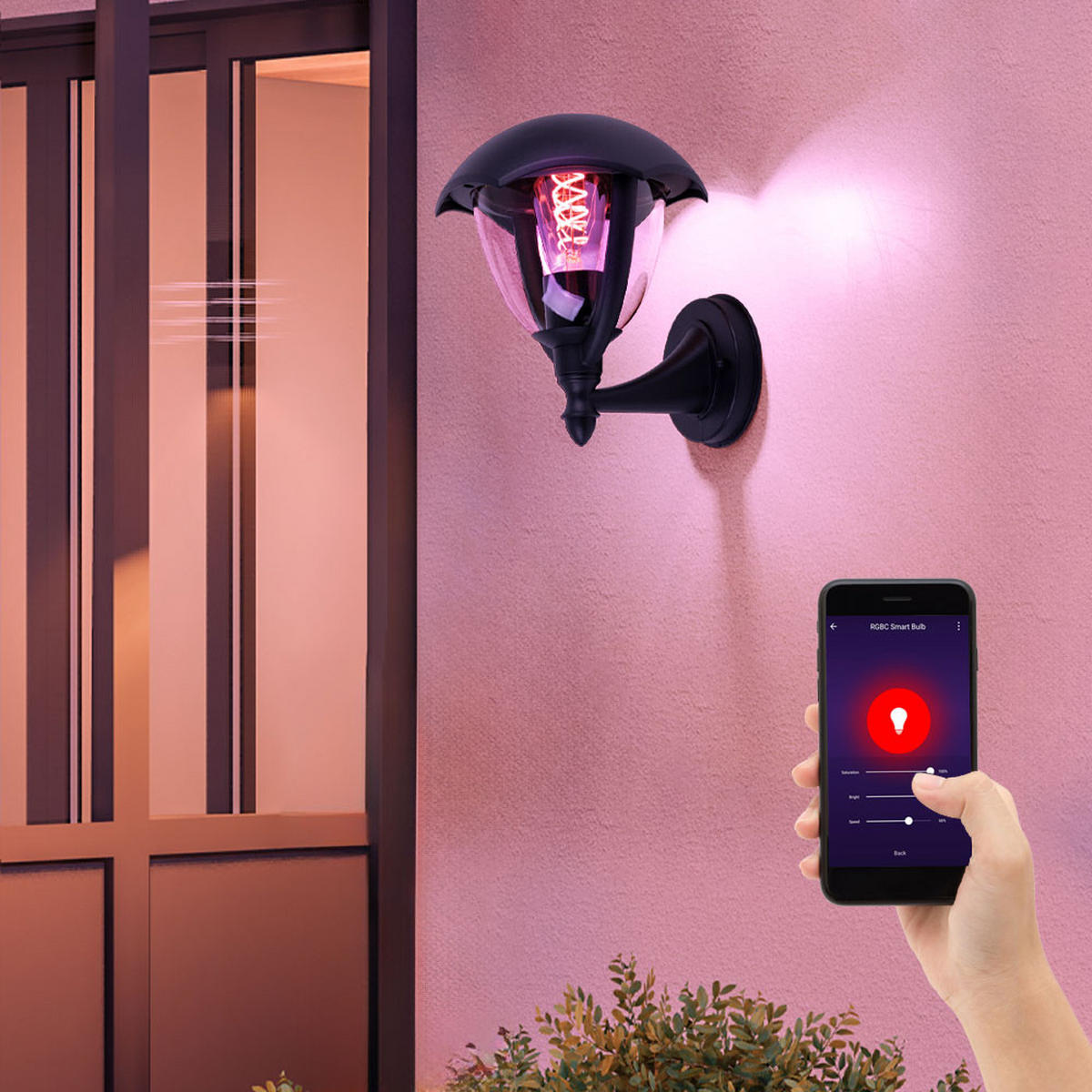 LED AUSSENLEUCHTE Glas Schwarz - Schwarz, Glas (20/20/23.8cm)