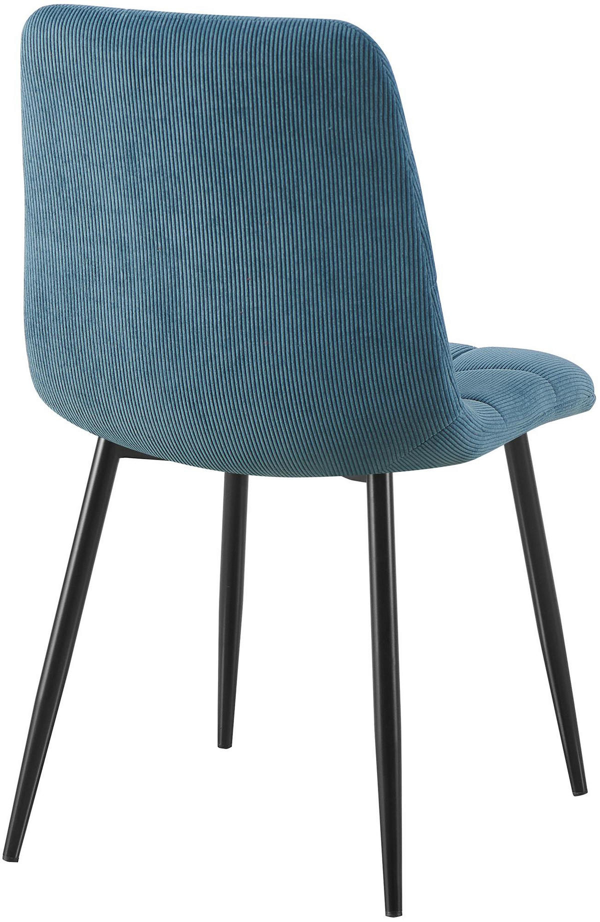 ESSZIMMERSTUHL 2er Set Fanor Cord Blau Wohnzimmerstuhl - Blau, Textil (45/84/55cm) - DELUKE