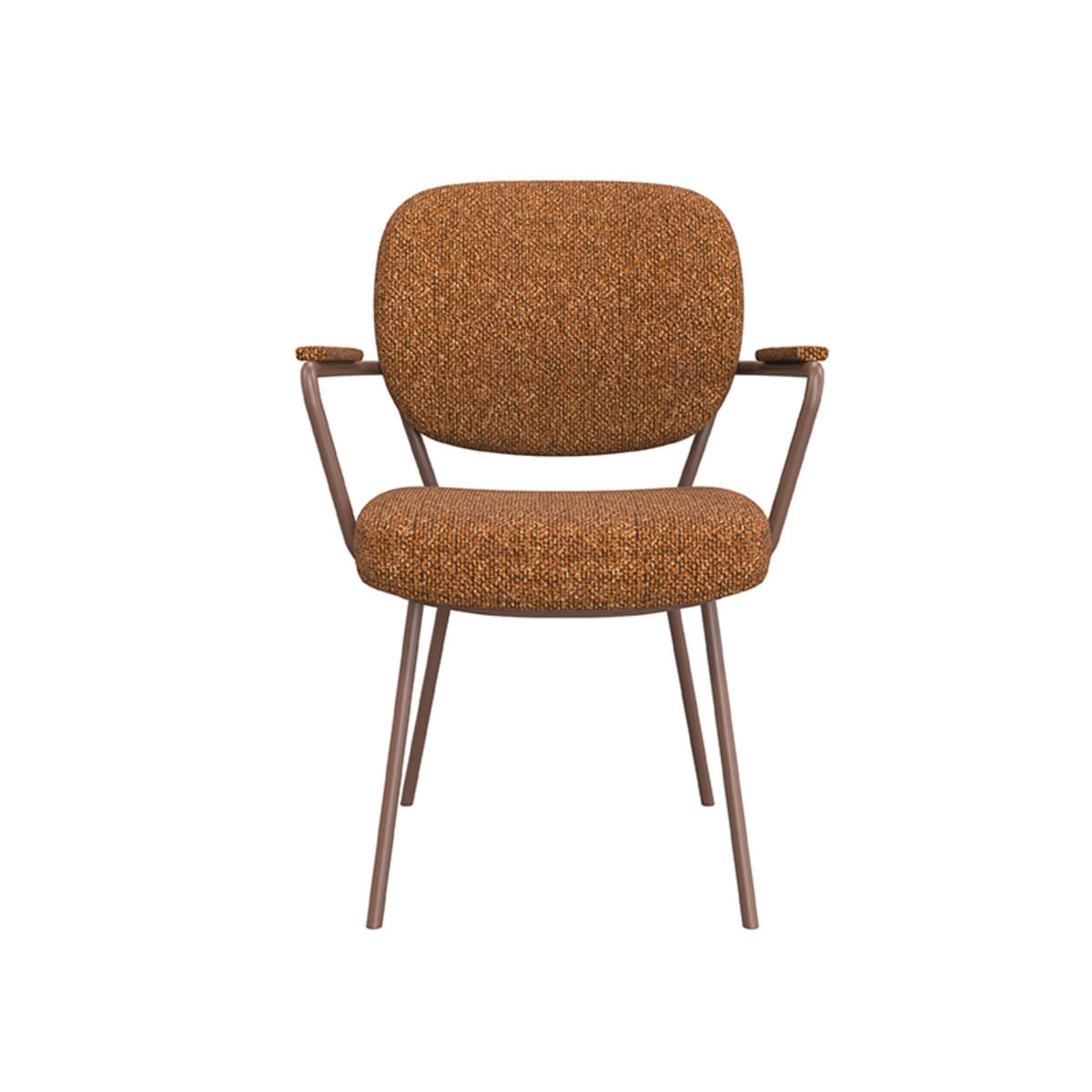 ESSZIMMERSTUHL Lausanne - Rot - 64/61/89 cm - - Braun, Textil (61/89/64cm) - LABEL51