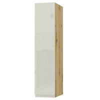 HÄNGESCHRANK Florence W4/20 Eiche Artisan / RAL 1013 perlweiß HG 20 / 32,5 / 96cm - Türanschlag rechts - Weiß Hochglanz/Eiche Artisan, Holz/Holzwerkstoff (20/96/32.5cm) - Feldmann-Wohnen