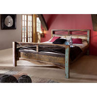 BETT Massivholz Altholz 200 x 200 x 100 mehrfarbig NATURE OF SPIRIT #48 - Multicolor, Holz (200/200cm) - Massivmoebel24