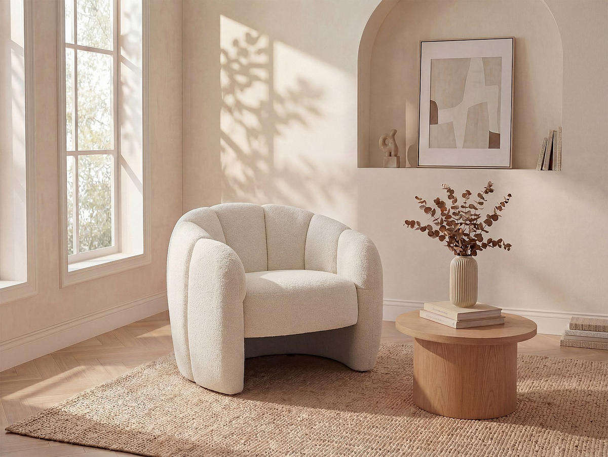 SESSEL mit gerader Rückenlehne - 1 Person - stoff - beige Delipo - Beige, Textil (93/73/76cm) - Vente-Unique