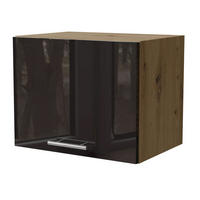 KLAPPHÄNGESCHRANK Essen W4B/45 Schwarz Hochglanz / Eiche Artisan Matt 45 / 32,5 / 36cm - Schwarz Hochglanz/Schwarz, Holz/Holzwerkstoff (45/36/32.5cm) - Feldmann-Wohnen