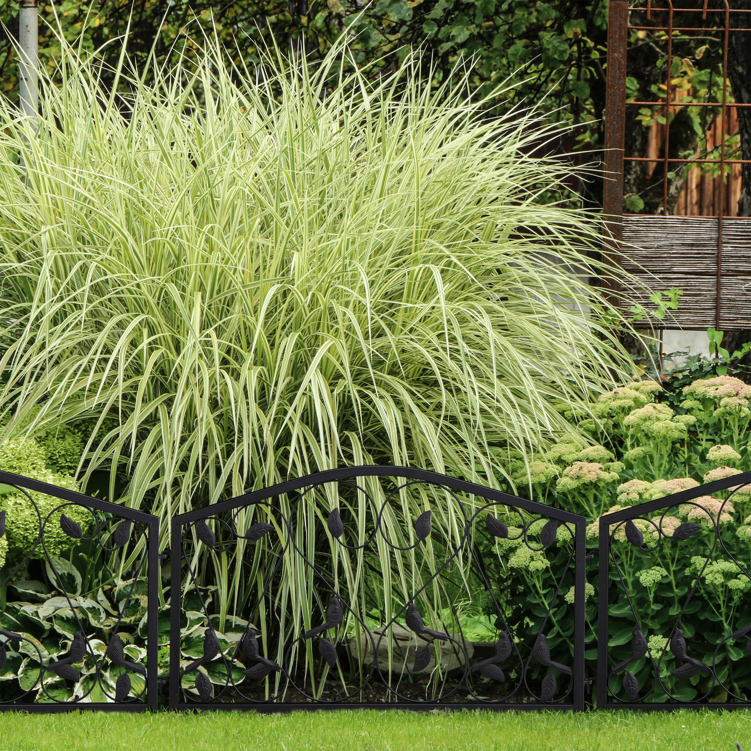 Thumbnail - Relaxdays Beetzaun, Schwarz, Metall, 225x47x1.5 cm, Gartenzubehör, Gartenpflege